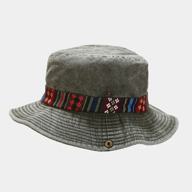 Cotton Bucket Hat With String Men Women 