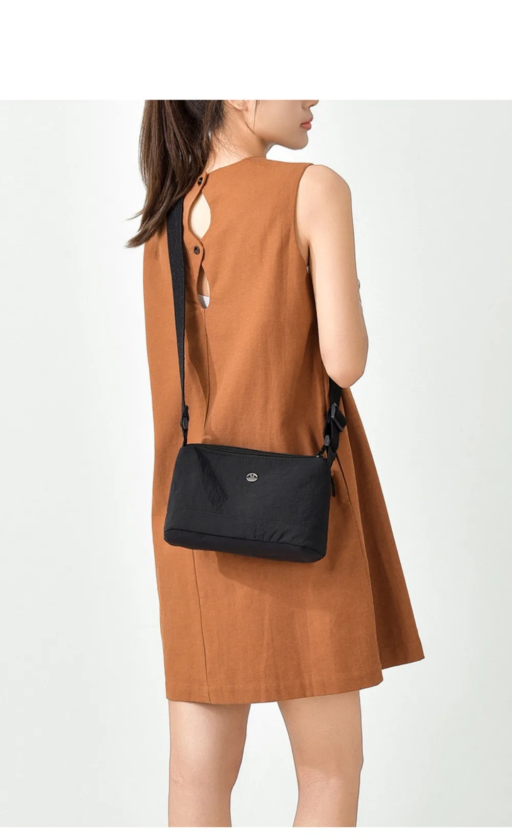 Trendy Soft Nylon Cloth Women Shoulder Bag Multiple Pockets Casual Style Messenger Bag Solid Color Crossbody Bags Party