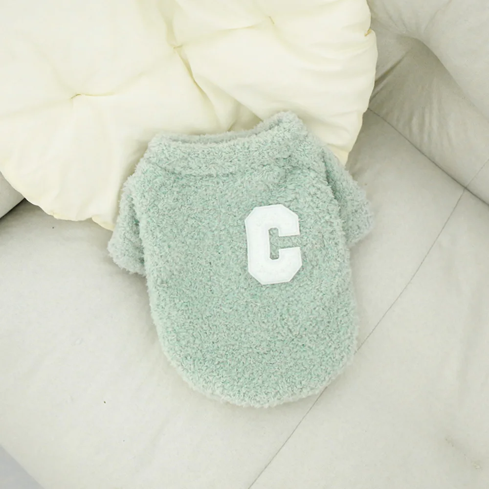 Haustierwolkenvlies warme Kleidung Hund dicker doppelseitiger Fleece einfacher C-förmiger Kapuzenpullover – Detail 10