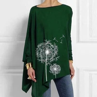 Womens Tops And Blouses Cotton Irregular Ladies Casual O Neck Long Sleeve Blouse Female Tunic 2023 Spring Female Blusas Shirt - Image 2
