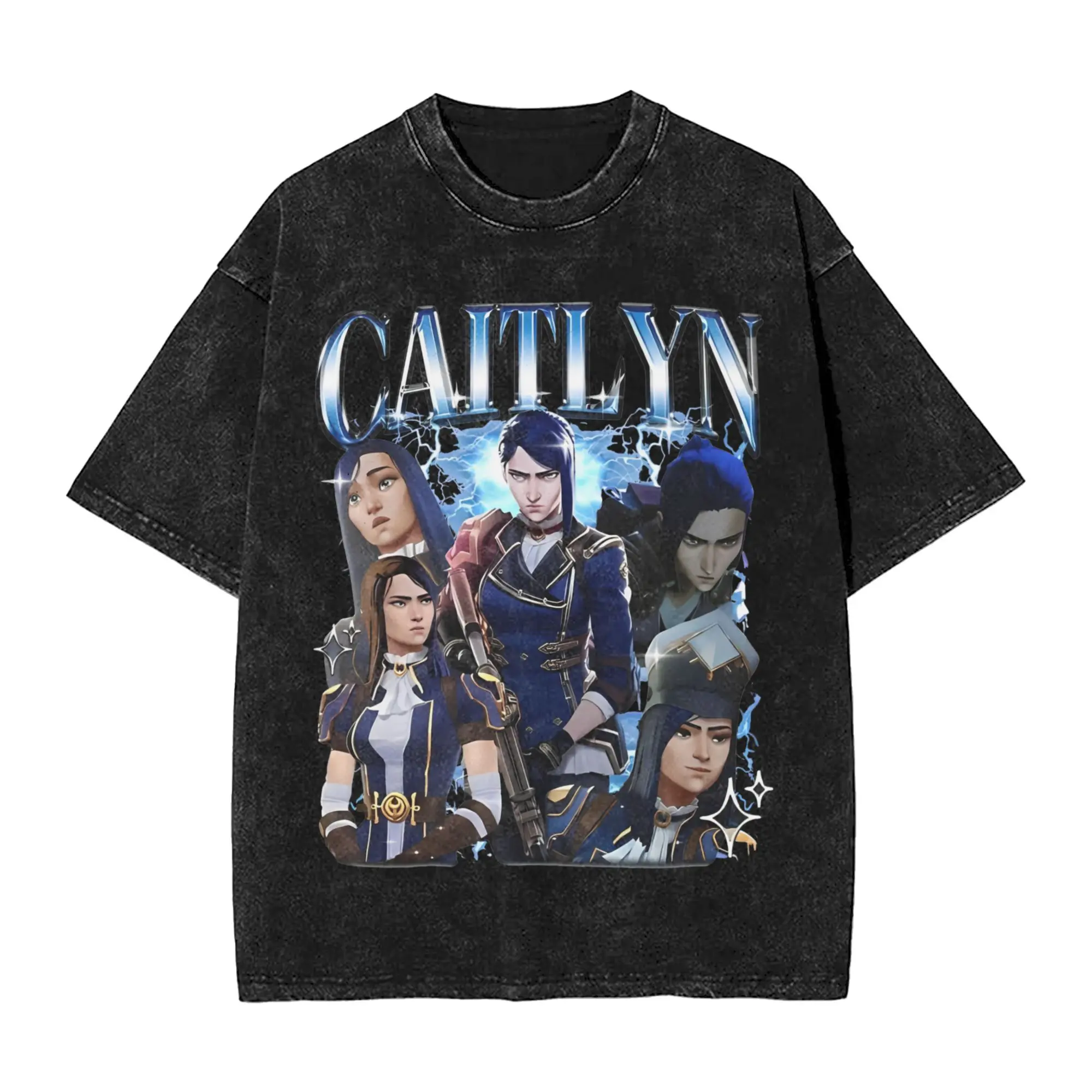 Arcane-Themed Men's Washed Novelty Tee - Short Sleeve Crew Neck 100% Cotton Shirt