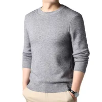 Spring And Autumn Men's Pullovers Solid Color Thin Sweater Men Simple Style O-neck Thin Male Clothing Underwear 1