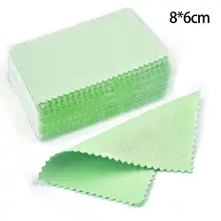 50 - Piece Set of Soft Polishing Cloths for Jewelry Care and Cleaning (8x6cm Green)