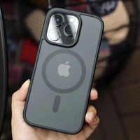 Luxury Matte Magnetic For Magsafe Translucency Case For iPhone16 15 14 13 12 11 Pro Max 14 Plus Wireless Charge Shockproof Cover