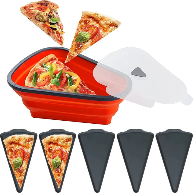 Pizza Storage Container Collapsible Leftover Pizza Box Pack With 5 Triangle  Pizza Serving Trays Pizza Slice Containers Expandable Silicone To Save Spa