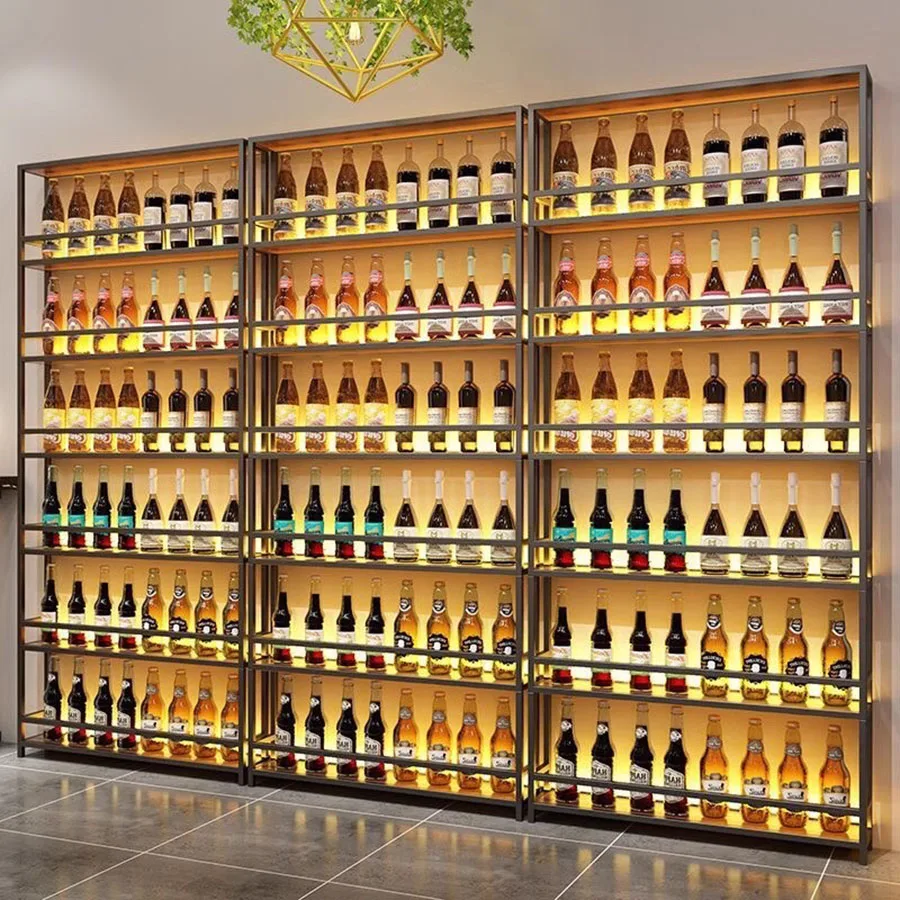 Kitchen Nordic Bar Cabinet Industrial Living Room Iron Modern Narrow Ideas Vertical Art Wine Rack Wijnrek European Furniture