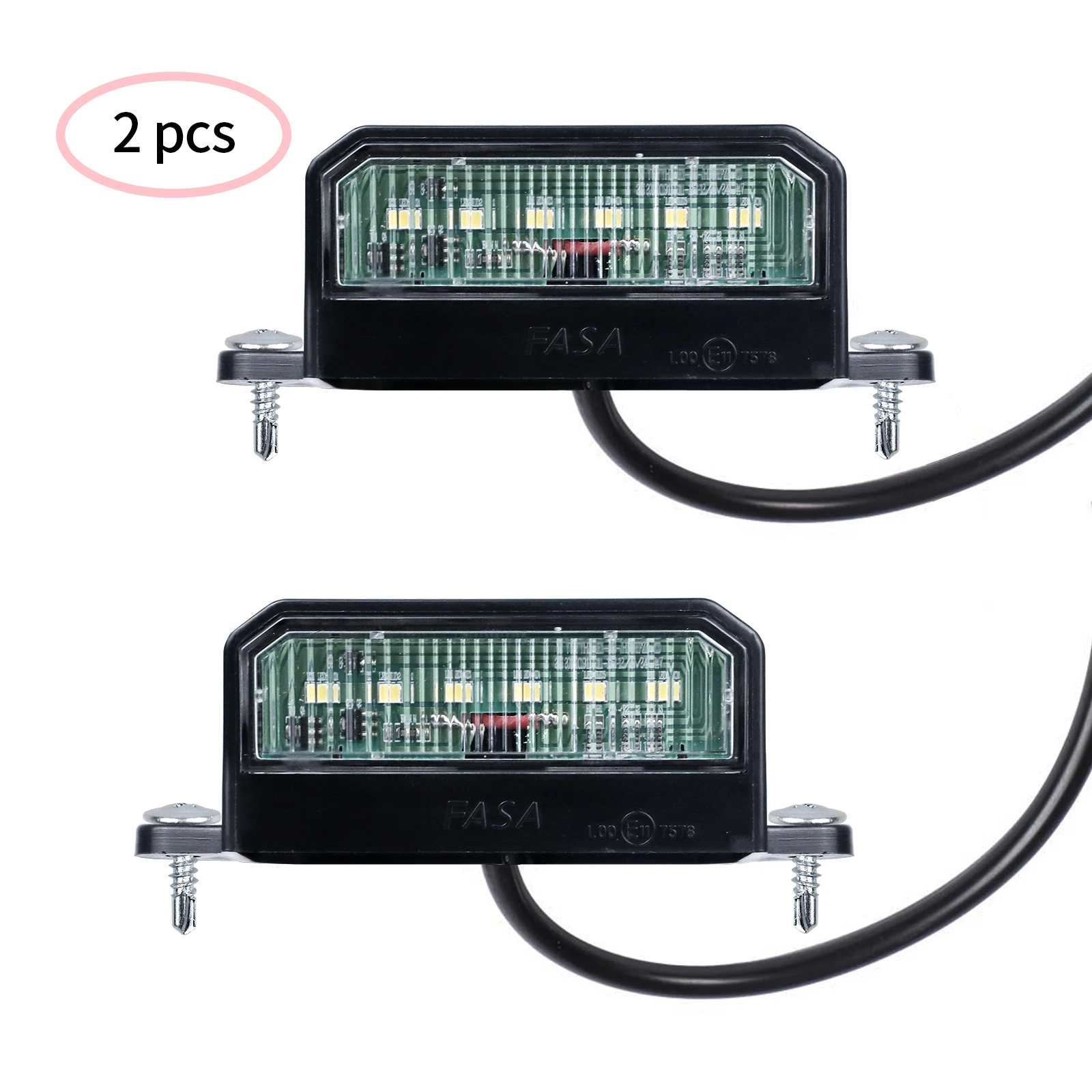 AOHEWEI 2x Wasserdichte 6 LEDs Lizenz Nummer Platte Lichter Anhänger Schwanz Anzahl Hinten Lampen 12-24V für Boot lkw Lkw Wohnwagen – Detail 4