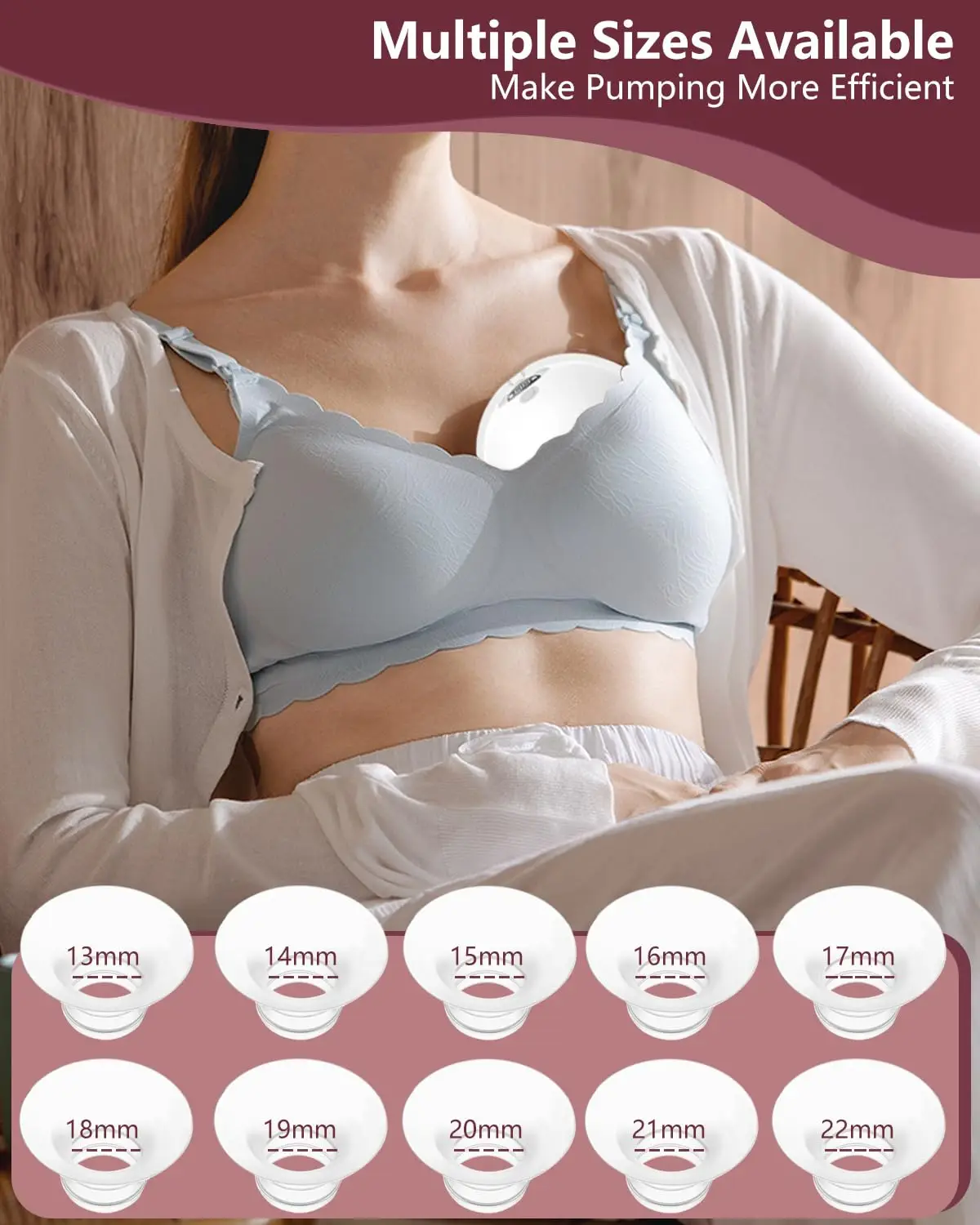 Flange Insert Compatible with Momcozy Spectra Medela eufy Elvie Lansinoh Paruu Breast Pump and Most 24mm Shields