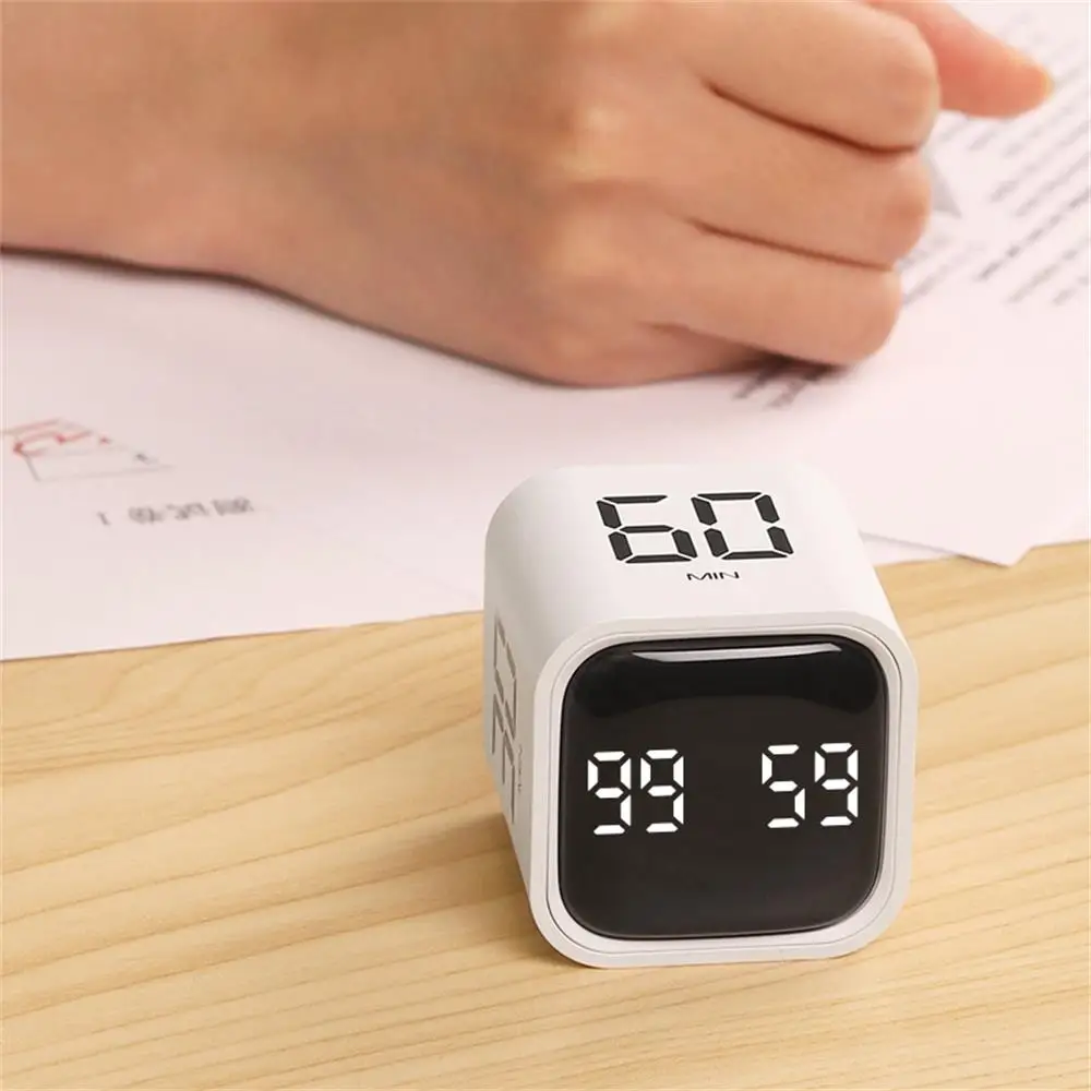 Gravity Sensor Flipping Timer Productivity Cube LED Display 4 Preset Time Dual Modes Countdown Cooking Study Mini Digital Timer