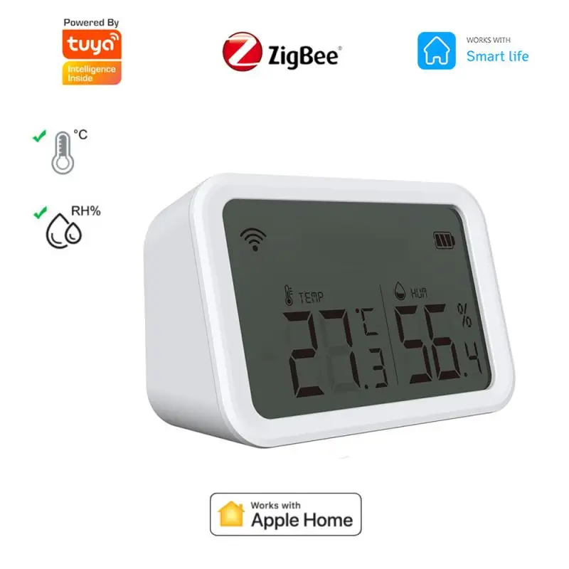 

Tuya ZigBee And HomeKit Temperature Humidity Sensor Voice Control Smart Home Works With Smart Life APP Via Alexa Google Home