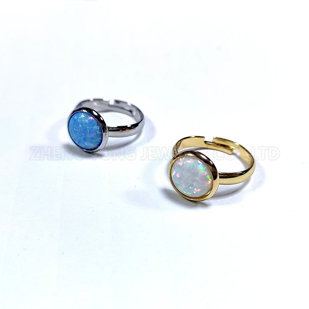 

2024 новинка, Опаловая кольцо Регулируемое позолоченное круглое дизайнерское кольцо с опалом для женщин