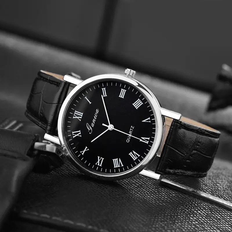 Men's Watch Fashion Arabic Quartz Watches Leather Band Wristwatches Quartz Wristwatches Clock Men Women Casual Simple Watch - Image 8