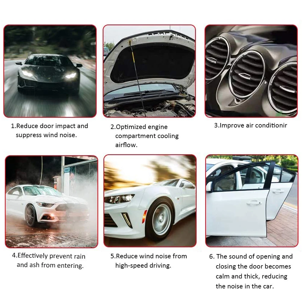10Ft Auto Gummi Dichtung Streifen Tür Trim Dichtungs EPDM Abdichtung mit Seite PVC Lampe Staubdicht Lärm Isolierung Auto Zubehör – Detail 5