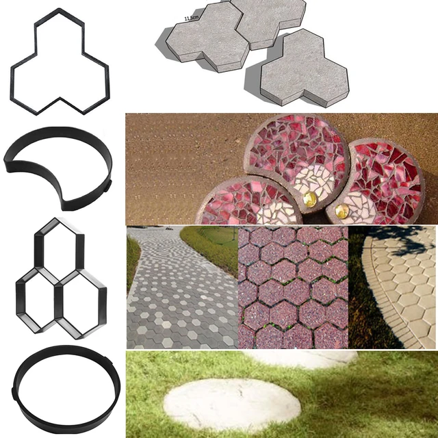 6 Stílusú Kerti Séta Járda Penész Újrafelhasználható Barkácsolás Manuálisan Burkoló Cement Tégla Út Beton Öntőformák Dekoráció - Image 2
