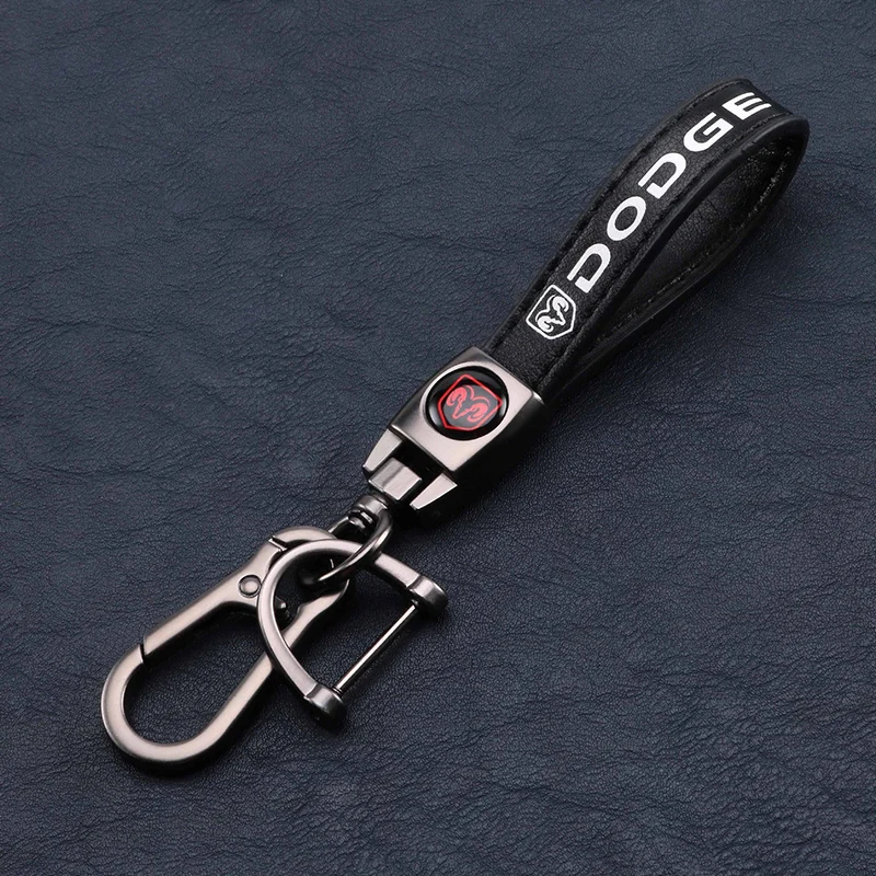 Leather Key Chain Holder For Dodge Ram Caliber Journey Caravan Charger