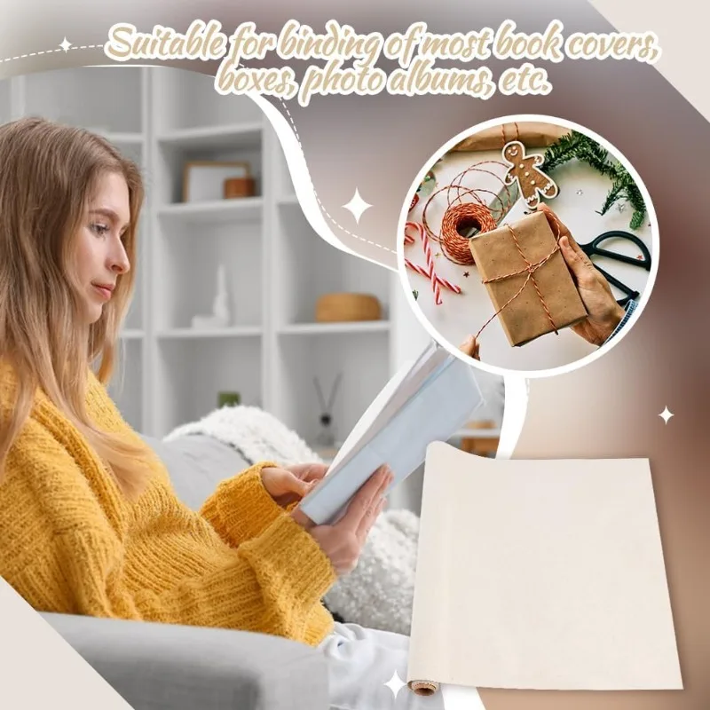 1 Set 39.4x16.9 Inch Book Binding Cloth Wheat Bookcover Imitation Leather Surface Paper Backed Book Cloth DIY book binding cloth