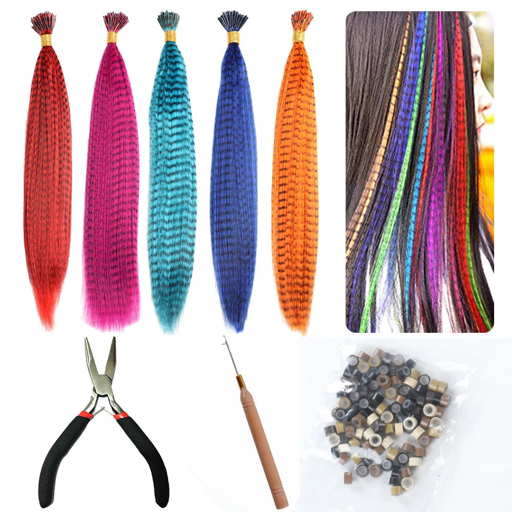 LISI GIRL sintetico colorato I Tip Feather Hair Extensions 16 