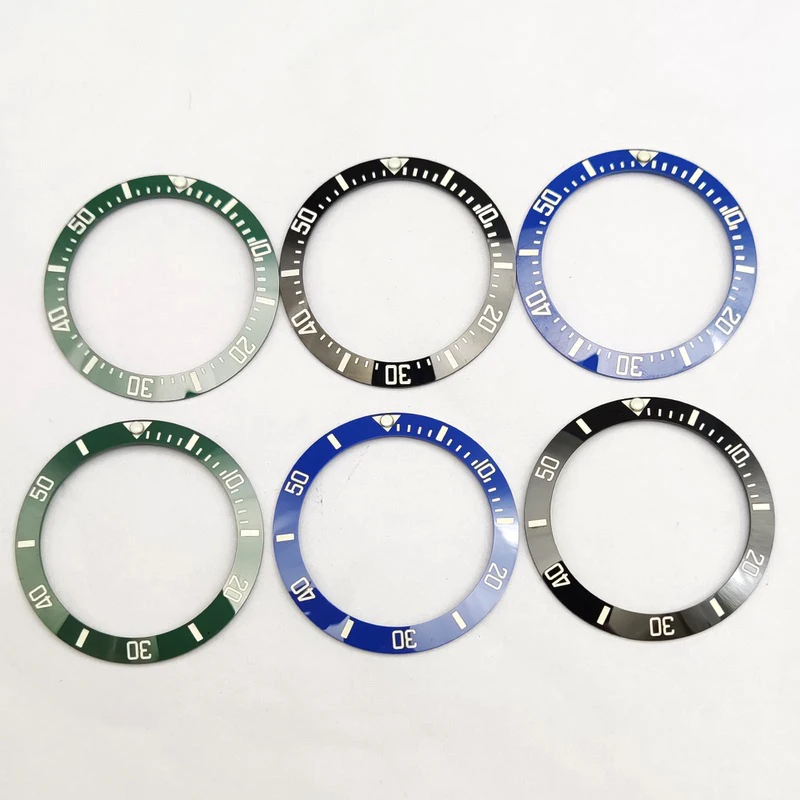 40Mm Blu Luminoso Orologio Lunetta In Ceramica Inserto Anello Fit Seiko Black King Samurai Srpe Cassa Dell'Orologio Da Uomo Diving Watch Ring Parts