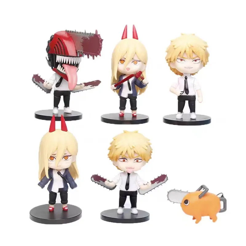 

Anime 6PCS Chainsaw Man Action Figures Anime Cartoon Denji Pochita Power Toy Decorations for Dolls Birthday Present