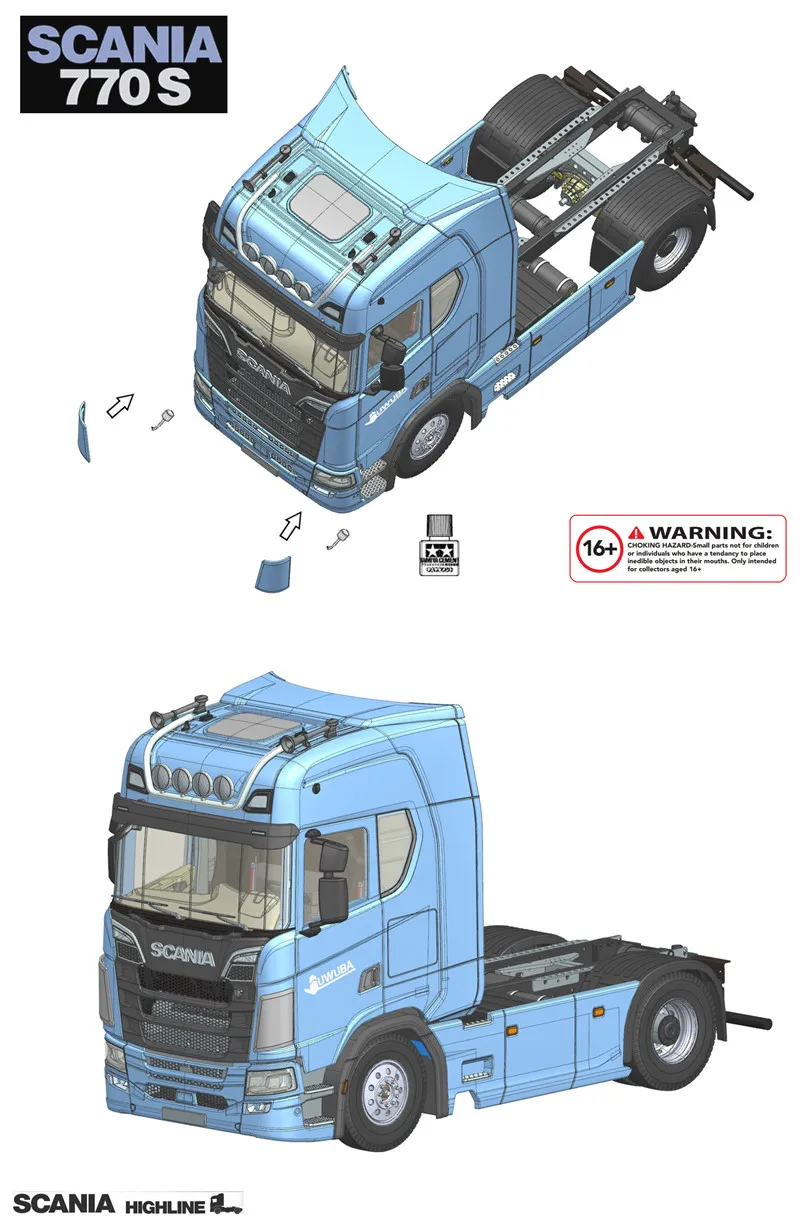 Vordere Fläche Störung Board für 770 Tamiya RC Muldenkipper Kipper Anhänger Scania s Volvo Benz Mann TGX Autozubehör – Detail 3