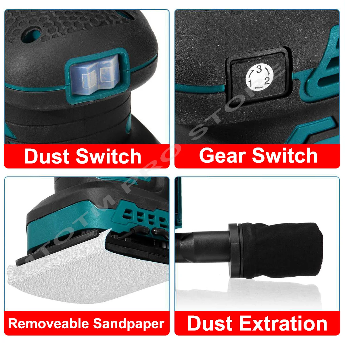Electric Grinder Sander Brushless Random Orbital Electric Sheet Sander Wood Grinder Polishing Machine Dust exhaust Power Tools Makita 18V Battery
