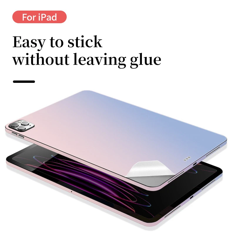 For iPad 10 sticker case Pro 11/12.9 9th Air 2/3/4 10.5 Mini 6 10.2 9.7 5/6th color Cover Funda discoloration, ipad sticker