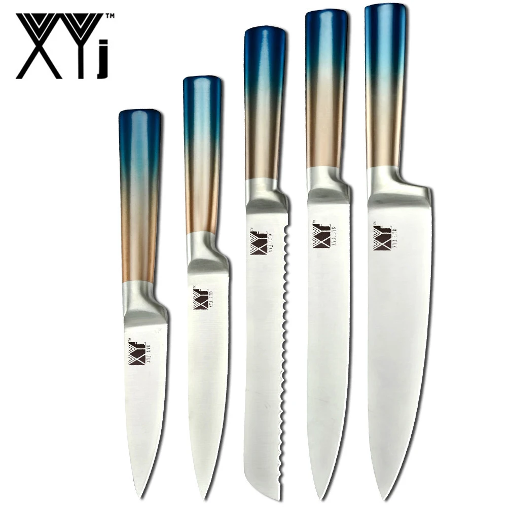 

XYj Knives Tool Kitchen Kit Stainless Steel Sharp Blade Professional Chef Slicing Bread Utility Paring Knife Set 5Pcs Knives Kit