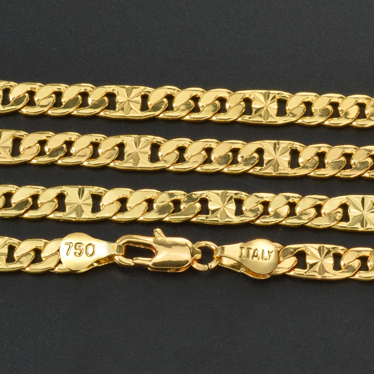 Dubai Cuban Link Kette 750 Italienische Dünne Choker-Halskette Hypoallergen Unisex Stapelbar Tägliches Schmuck-Accessoire für Frauen und Männer