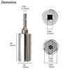 Kesitoyo Multifunctional Silvery 7 to 19mm Magic Socket Multi Purpose Wrench Extension Rod Electric Hand Drill Screw Tool Set 4