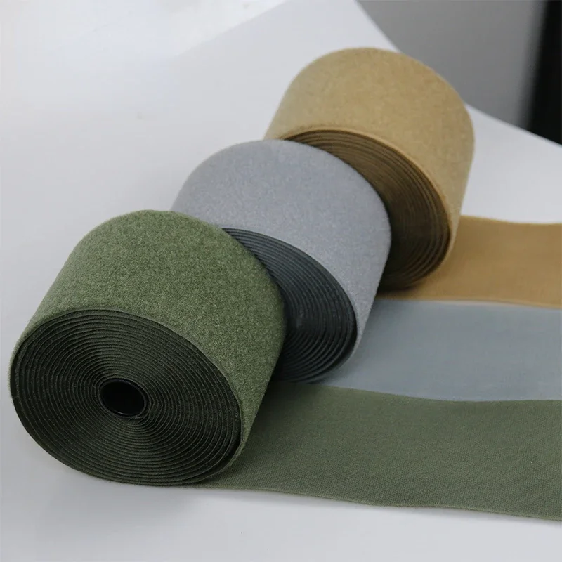 

1m Length 10cm Width Army Green Brown Gray Black White Velcros Hook Loop Sticker Tape Sewing Webbing Accessory for DIY Bag Cloth