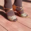 Practice Customize Women Latin Dance SHOES Tan Heel 8.3 cm Professional Classical Dancing Shoes Women Salsa Dancing party shoes 4