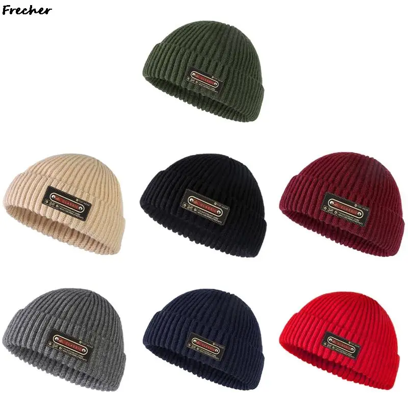 

Winter Autumn Sailor Cap Teenager Hip Hop Headwear Brimless Warm Knitted Hat Skateboard Melon Caps Unisex Street Skullcap New