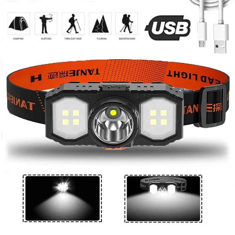 Portable USB Rechargeable LED Flashlight Powerful Headlamp Outdoor Super Bright Fishing Hiking Torch Head Lamp 18650 Battery Portable USB Rechargeable LED Flashlight Powerful Headlamp Outdoor Super Bright Fishing Hiking Torch Head Lamp 18650 Battery