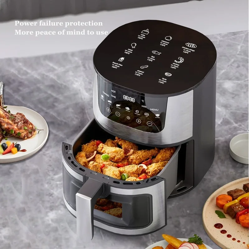 7L Visual Freidora De Aire Airfreyer Stainless Steel Air Fryer Household Large Capacity Multifunctional Freidora Aire
