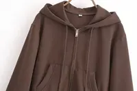 Women's Hooded Zip Up Cropped Jacket and Drawstring Flared Pants Set Cozy and Stylish for Daily and Sporty Looks - Image 6
