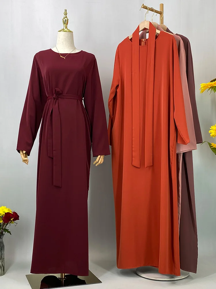 Hot Selle Muslim Woman Abaya With Pockets Islamic Casual And Simple Long Dresses Moroccan Caftan Woman Dubai Abaya Ramadan Black - Image 6