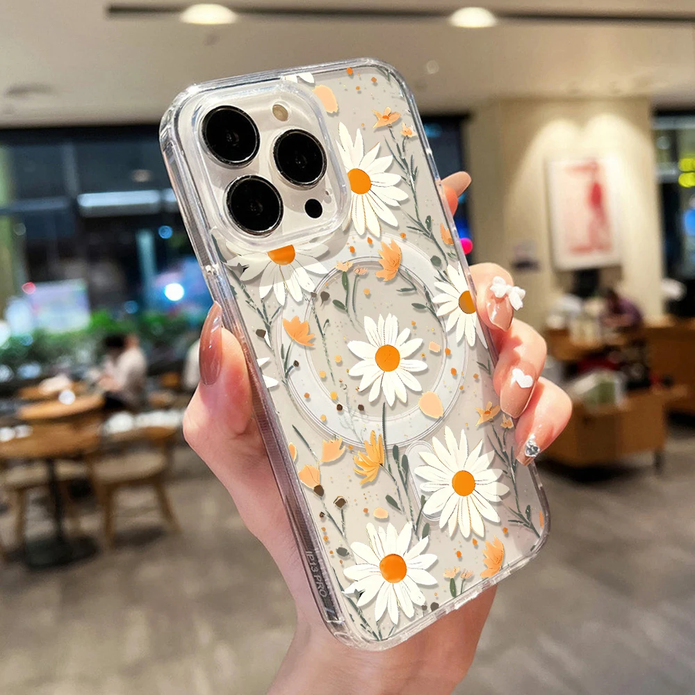Charming Floral Bow Phone Case with MagSafe Wireless Charging Compatibility