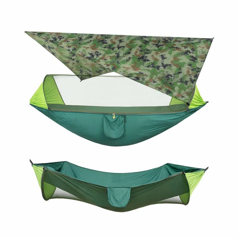 Large Camping Hammock with Mosquito Net and Rain Fly- 2 Person Portable Hammock with Bug Net and Tent Tarp , Hammock Tent 