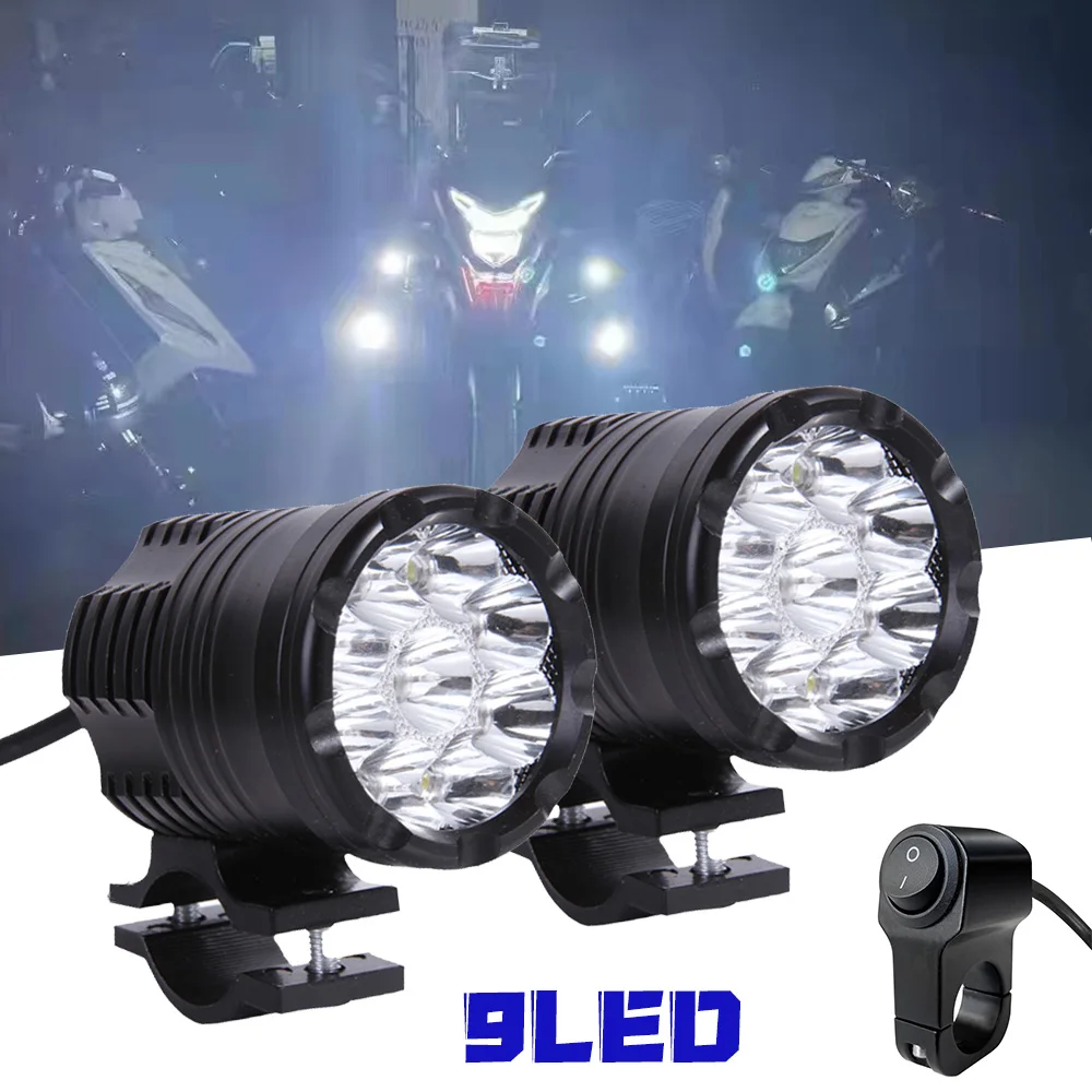 Faro Ausiliario A Led Per Fendinebbia Per Moto Spotlights Per Suzuki Katana 750 V Strom 650 Samurai Sj410 Gixxer Gsx S1000