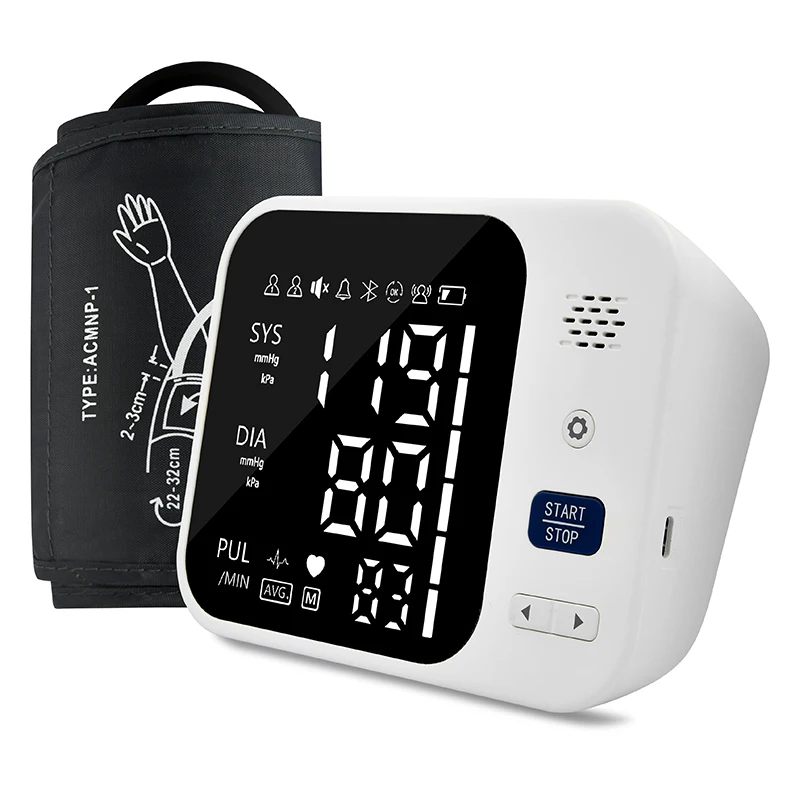 High Accurate English Voice Blood Pressure Monitor Digital Sphygmomanometer Big LED Screen Bp Monitors Electronic Tonometer 6