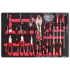 Auto repair lockable seven-drawer red tool cabinet with five hand tool sets for garage storage 5