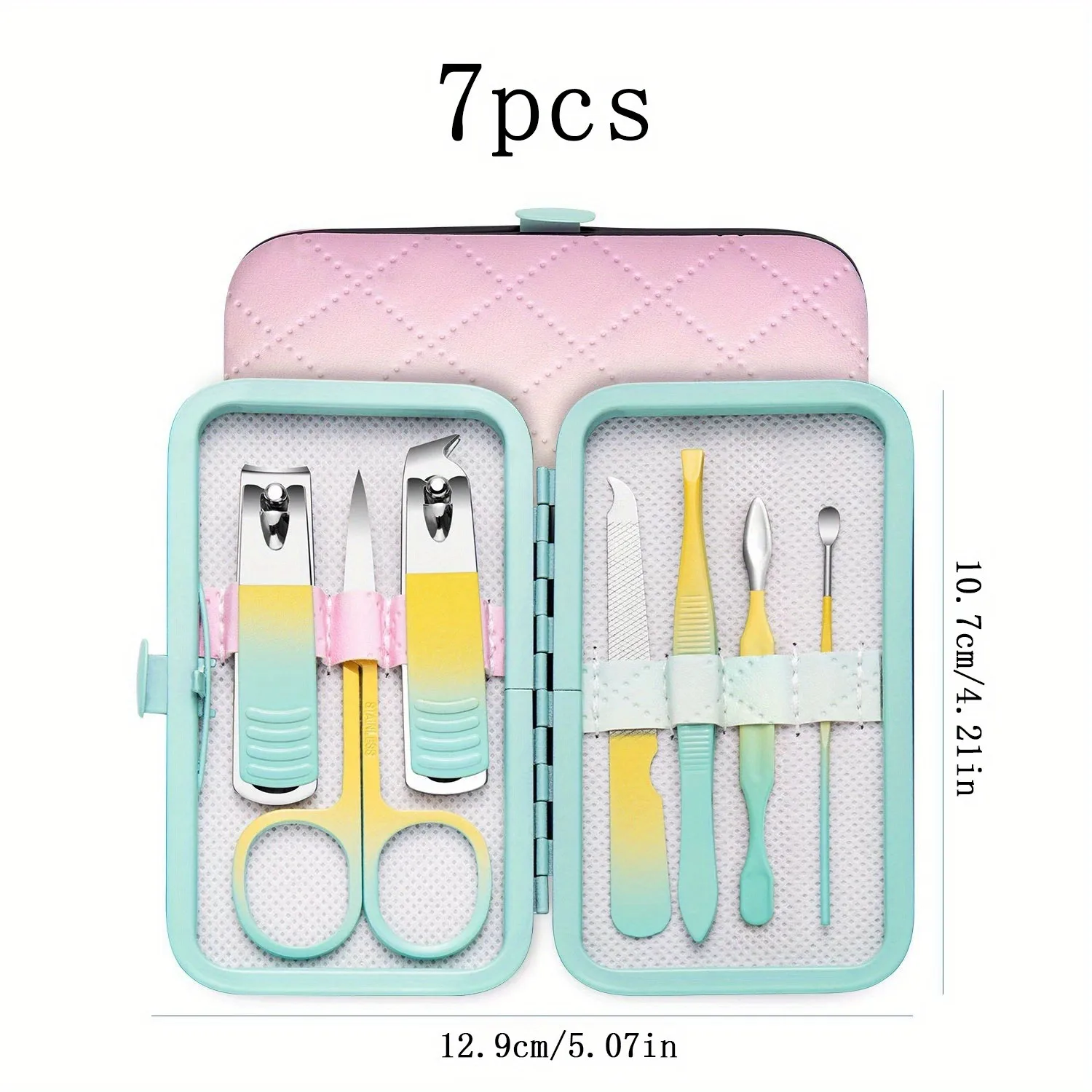 7/10/18pcs 매니큐어 세트 페디큐어 세트 손톱깎이 스테인레스 스틸 전문 네일 커터 도구 여행 케이스 키트