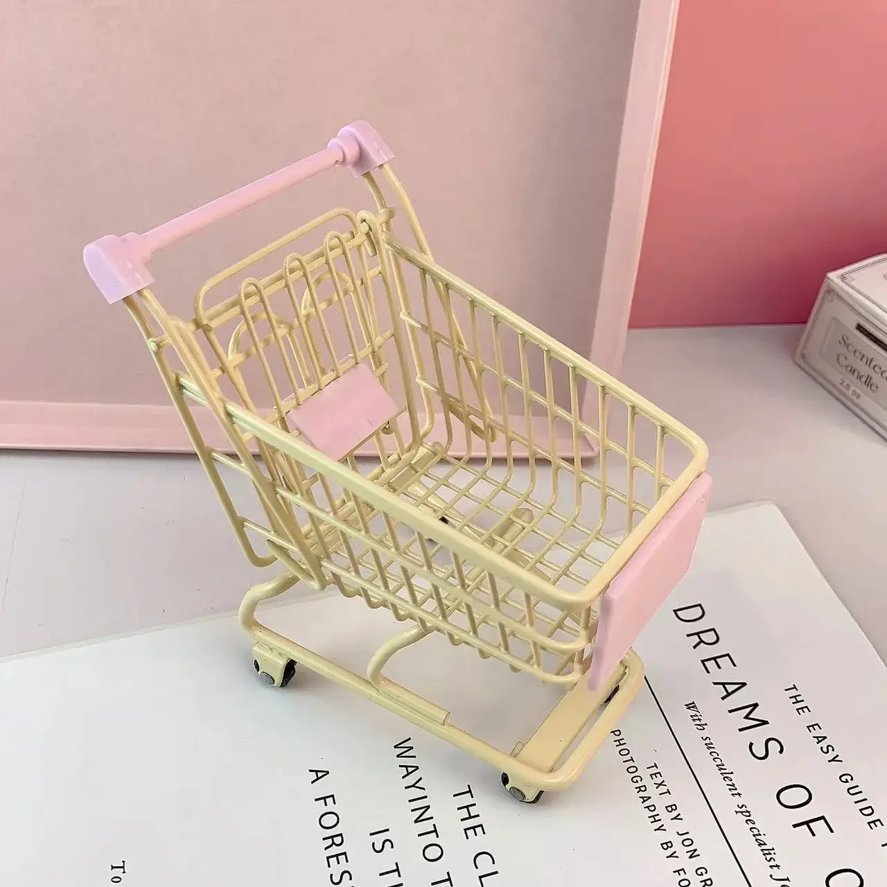 Miniature Shopping Cart Toy – Perfect for Pretend Play and Kids' Room Decor