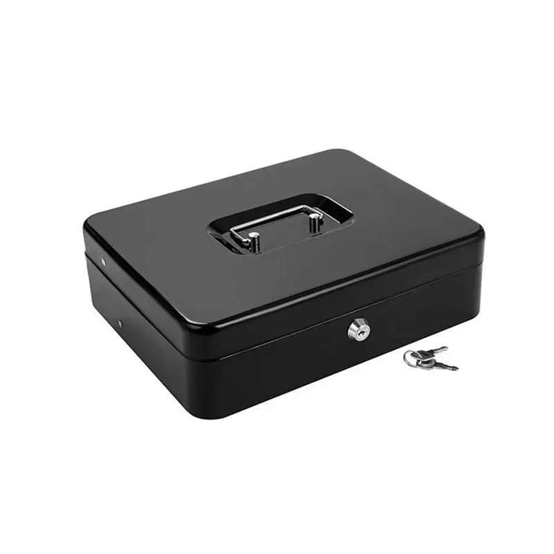 N82R 금전함 금속 금전함 트레이와 키 잠금장치 포함, 다단 잠금 금전함, 4개..
