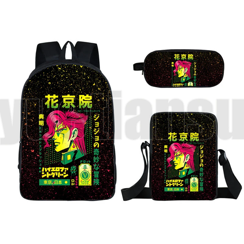 

Jojo Bizarre Adventure Backpack Japan 16 Inch Bookbag 3D Anime Killer Queen 3 In 1 Set School Bags for Teenage Girls Back Pack