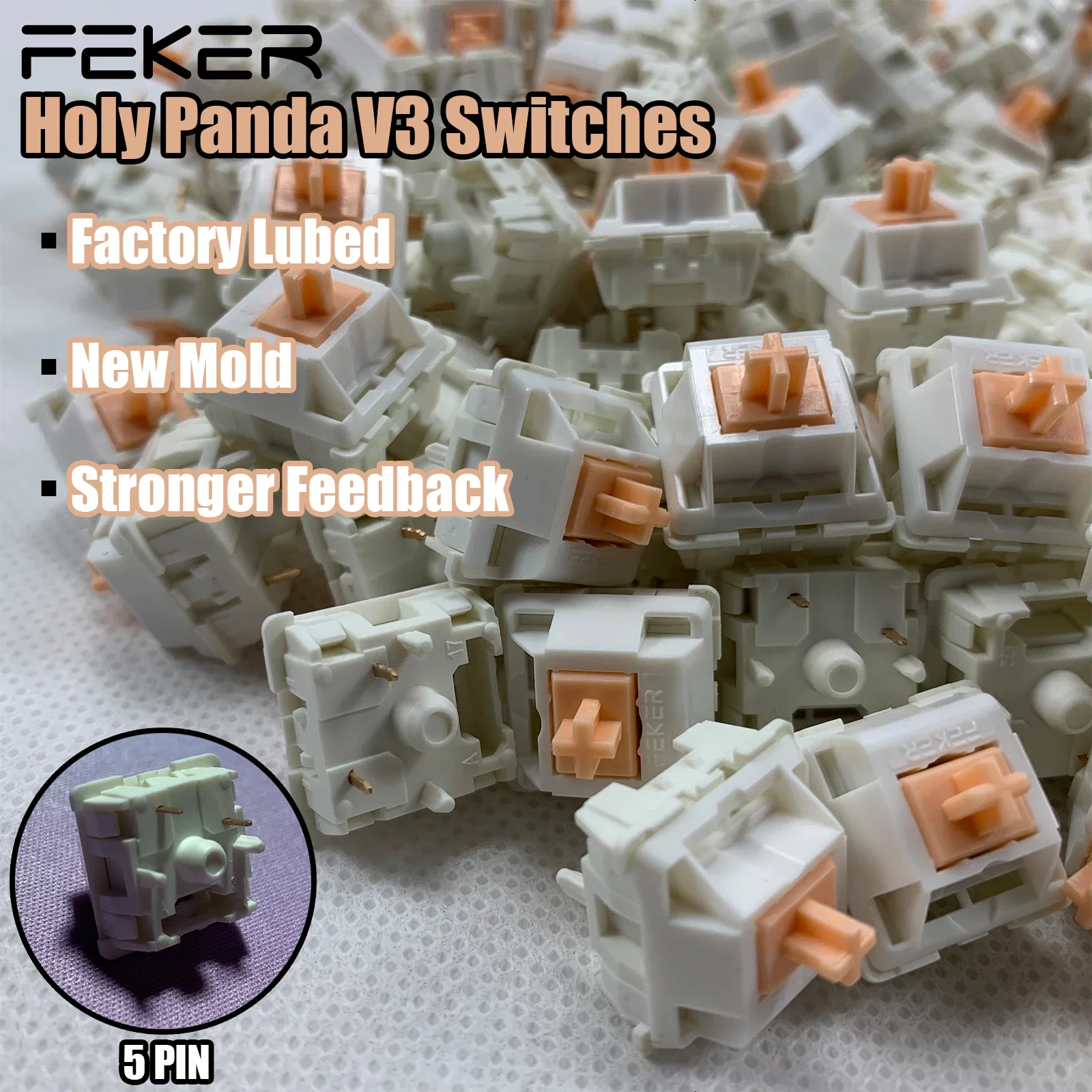 Keysland-holy Panda v3 Interruptores de Teclado Mecânico Cereja mx Tátil Hotswappable Acessórios de Substituição Personalizados 5pin