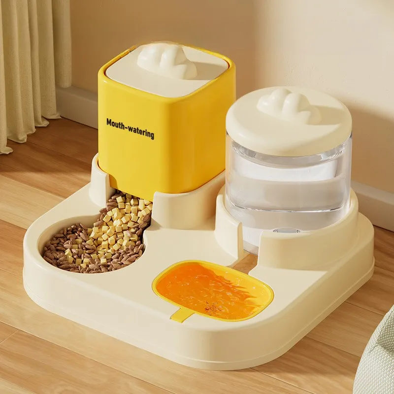

STEEM Small Cat Dog Pet Semi-Automatic Dining Machine with Large Capacity 3.5L+ and 1.2L Supply Bottle - Convenient Pet Feeding