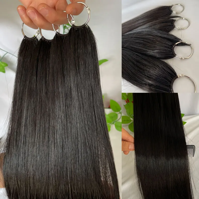 Kinky Curly Hair Extensions 100% Human Hair Long Straight Extensions Feather Line Kinky Straight200 PCs/Lot