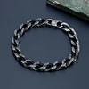 Hip Hop Cuban Chain Vintage Bracelet For Men 9mm Six sided Grinding Stainless Steel Bangle Trend Male Fashion Hand Jewelry Gifts 1