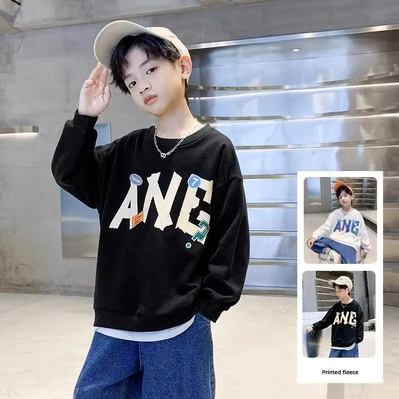 

Fashion Kids Clothes Boys Girls Casual Sweatshirts Children's Spring & Autumn Fun Cartoon Print Letter Casual Versatile Pullover